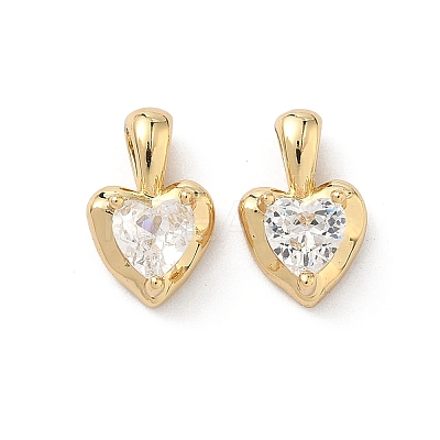 Brass Micro Pave Cubic Zirconia Charms LS-KK-L260-11A-G-1