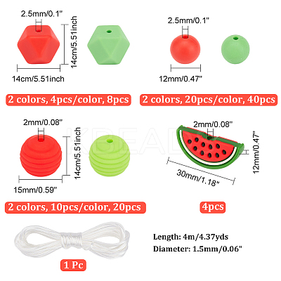 7 Style Food Grade Eco-Friendly Silicone Beads SIL-CA0001-29-1