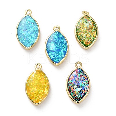 Brass Pendants with Synthetic Opal KK-A239-03G-1
