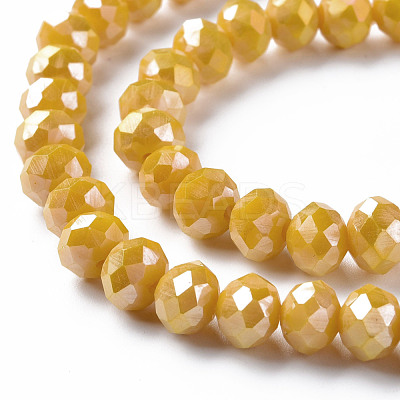 Electroplate Glass Beads Strands EGLA-T025-01B-1
