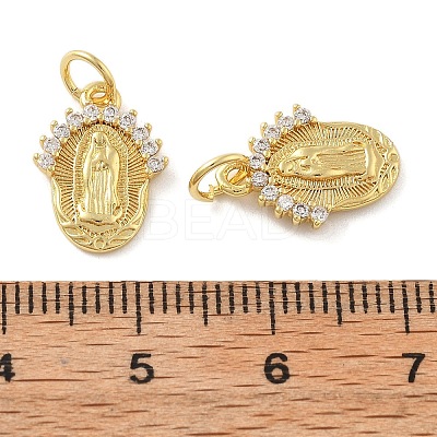 Brass Micro Pave Cubic Zirconia Pendants KK-C092-19B-G-1