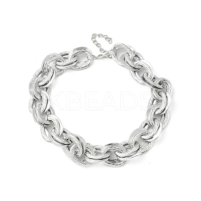 Unisex Thick Aluminum Double Link Chains Necklaces NJEW-V006-01P-1