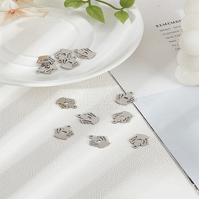 12Pcs 201 Stainless Steel Charms STAS-LP0003-33-1