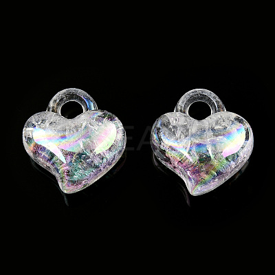 Transparent Crackle Acrylic Pendants MACR-ZX022-29G-1