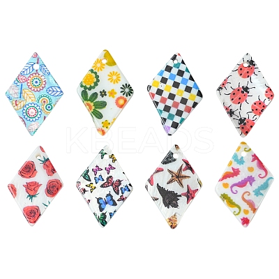 16Pcs 8 Colors Natural Freshwater Shell Pendants BSHE-FS0001-07-1