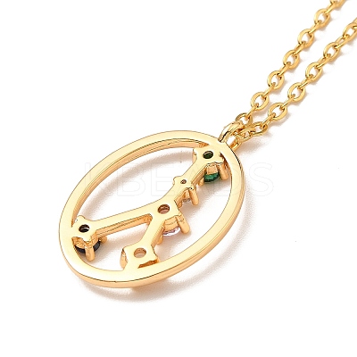Colorful Cubic Zirconia Constellation Pendant Necklace LS-NJEW-H166-01G-1