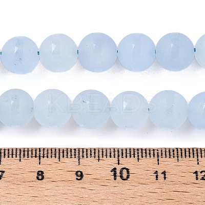 Frosted Natural White Jade Beads Strands G-T138-10mm-209C-1