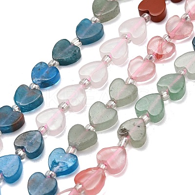 5 Styles Cherry Quartz Glasss & Natural Green Aventurine & Apatite & Rose Quartz & Red Jasper Beads Strands G-F811-A02-01-1