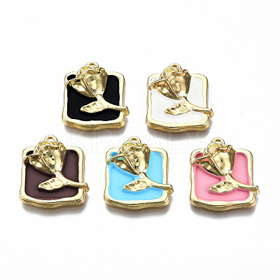 Rack Plating Alloy Enamel Pendants ENAM-N060-17-LG-1