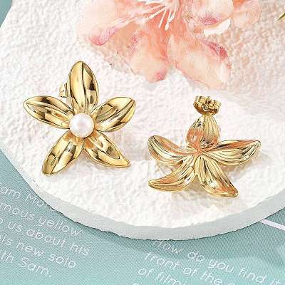 Ion Plating(IP) 304 Stainless Steel Stud Earrings EJEW-S246-05G-1