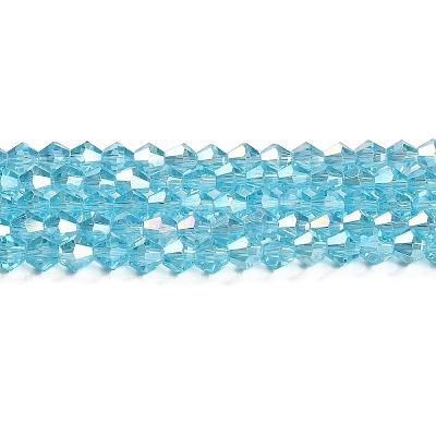 Transparent Electroplate Glass Beads Strands EGLA-A039-T3mm-B20-1