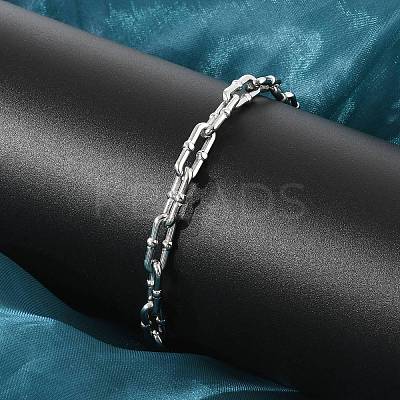 304 Stainless Steel Paperclip Chain Bracelets for Women Men BJEW-F488-58P-1