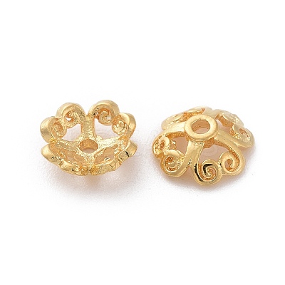 Brass Fancy Bead Caps X-KK-S345-089-1