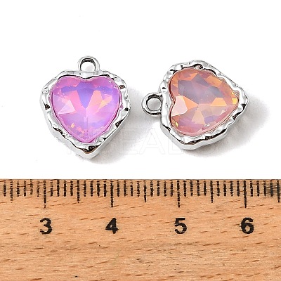 UV Plating Alloy Glass Pendants FIND-K032-14P-1