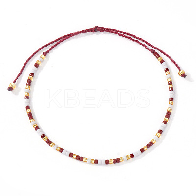 Glass Seed Bead Braided Bead Bracelets XN3042-3-1