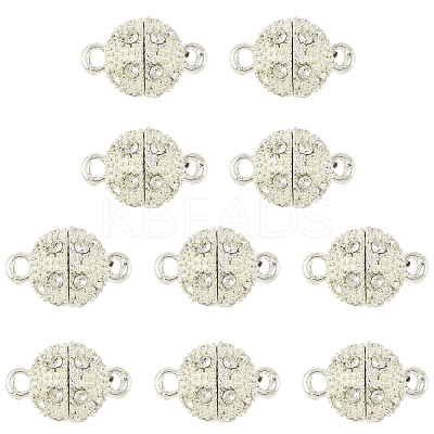 10 Bags Alloy Rhinestone Magnetic Clasps RB-FS0001-08S-1