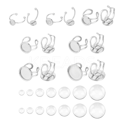 201 Stainless Steel Cuff Pad Ring Settings DIY-UN0055-90-1