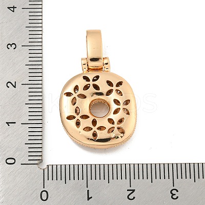 Brass Micro Pave Clear Cubic Zirconia Pendants KK-B099-01G-O-1