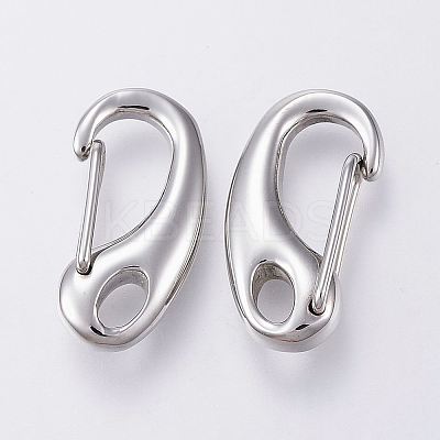 Tarnish Resistant 304 Stainless Steel Push Gate Snap Keychain Clasp Findings LS-STAS-G039-04P-1