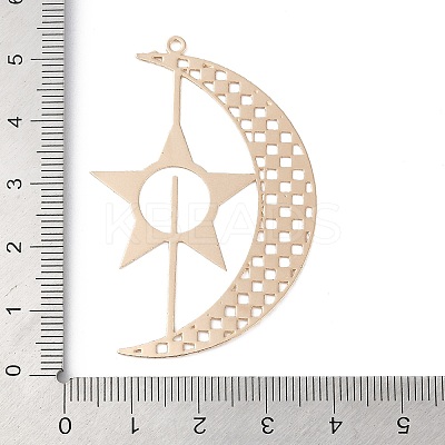 Brass Etched Metal Embellishments Big Pendants KK-Z058-08KCG-1