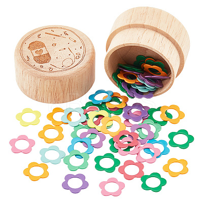 60Pcs Alloy Knitting Stitch Marker Rings FIND-NB0003-47-1