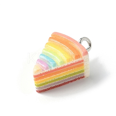 3D Rainbow Cake Resin Pendants LS-RESI-V002-01-1