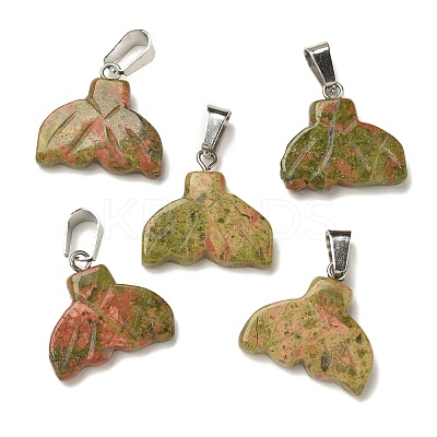 Natural Unakite Pendants G-Z067-01P-02-1