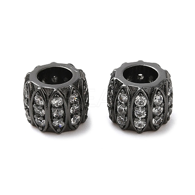 Brass Micro Pave Cubic Zirconia European Beads ZIRC-K003-13EB-1