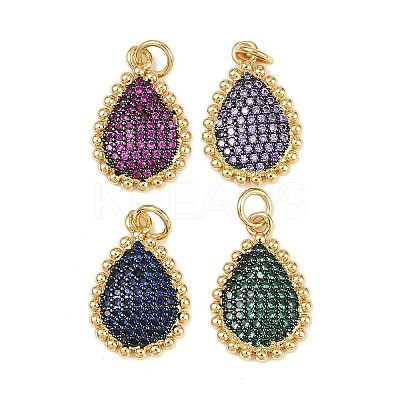 Brass Micro Pave Cubic Zirconia Pendants KK-S526-01G-1