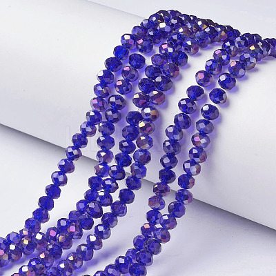 Electroplate Transparent Glass Beads Strands EGLA-A034-T3mm-F15-1
