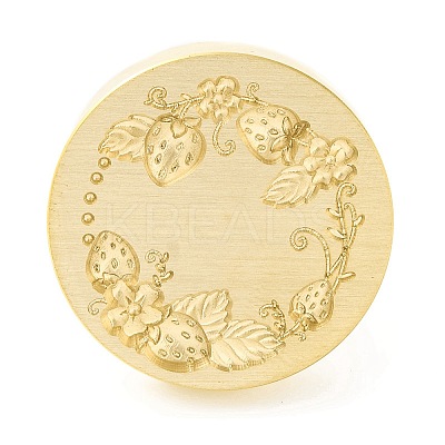 Golden Tone Round Wax Seal Brass Stamp Heads AJEW-Z034-01G-04-1