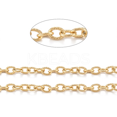 Ion Plating(IP) 304 Stainless Steel Textured Cable Chains CHS-O010-04G-1