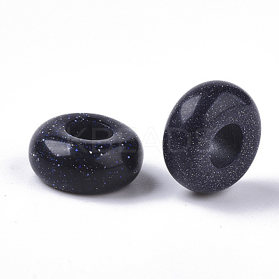 Synthetic Blue Goldstone European Beads LS-G-Q503-02-1