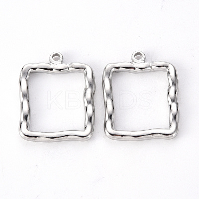 Non-Tarnish 304 Stainless Steel Open Back Bezel Pendants STAS-T052-24P-1