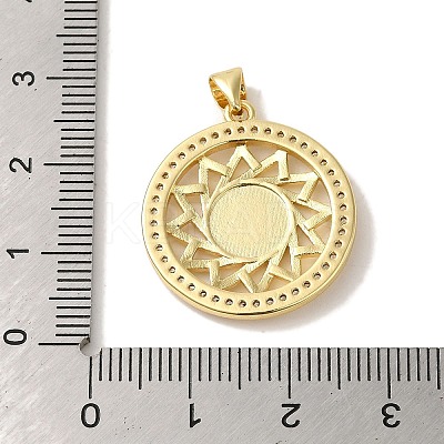 Rack Plating Brass Micro Pave Cubic Zirconia Pendants KK-P267-09G-1