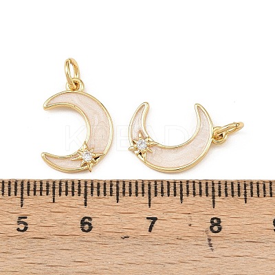 Brass Micro Pave Clear Cubic Zirconia Pendants LS-KK-F919-37A-G-1