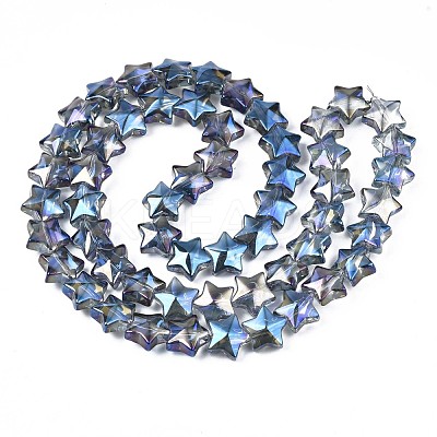 Electroplate Glass Beads Strand EGLA-S188-18-B02-1