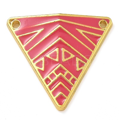 Rack Plating Brass Enamel Triangle Connector Charms KK-G515-09G-1