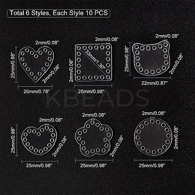 Transparent Acrylic Weaving Board DIY-PH0026-83-1