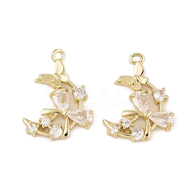 Brass Micro Pave Clear Cubic Zirconia Pendants LS-KK-L212-23G-1