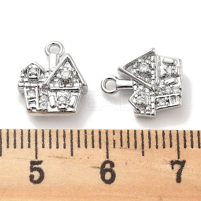 Micro Pave Clear Cubic Zirconia Pendants KK-M102-08P-1