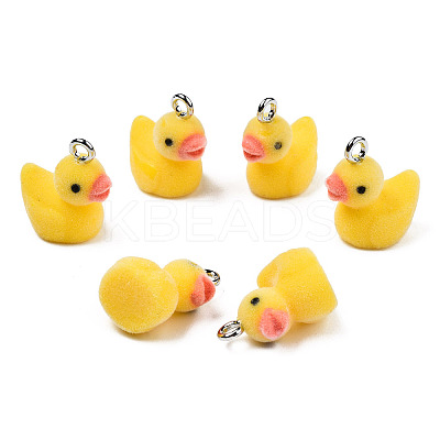 Flocky Resin Pendants X-RESI-N032-02A-1
