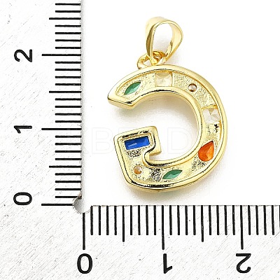 Brass Micro Pave Clear Cubic Zirconia Pendants KK-G521-01G-G-01-1