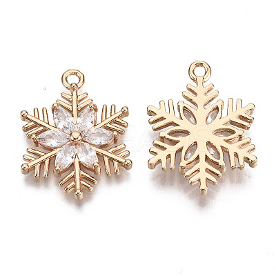 Christmas Brass Micro Pave Cubic Zirconia Links Connectors LS-X-KK-R111-009-B01-1