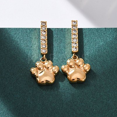 304 Stainless Steel Dangle Stud Earrings EJEW-C148-02G-1