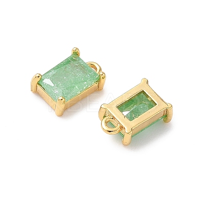 Brass Crushed Ice Cut Cubic Zirconia Pendants KK-D024-25C-G-1