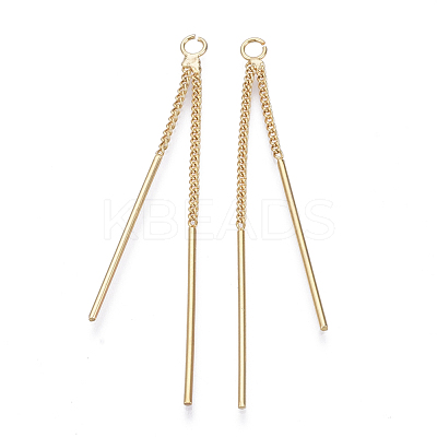 Brass Chain Tassel Big Pendants KK-N231-67-NF-1