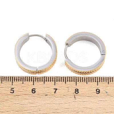304 Stainless Steel Two Tone Hoop Earrings EJEW-L307-02GP-1