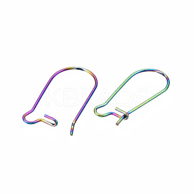 304 Stainless Steel Hoop Earrings Findings Kidney Ear Wires STAS-N098-006-1