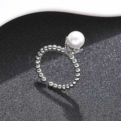 Heart Clover Brass Micro Pave Cubic Zirconia Cuff Bangles & Rings Sets for Women SJEW-R002-02P-02-1